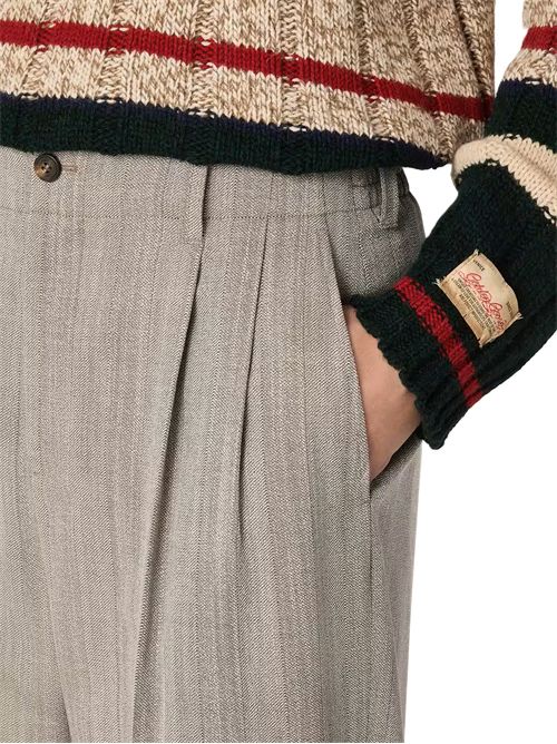 journey m's slacks pantaloni jogging wv micro chevronne pinstripe Golden Goose | GMP01508.P002579.83379ECRU/MUD